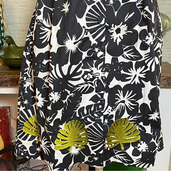 Whit Two Anthropologie Hana Embroidered Dress Women's Size 4 Cotton Stretch Blue - Picture 3 of 9